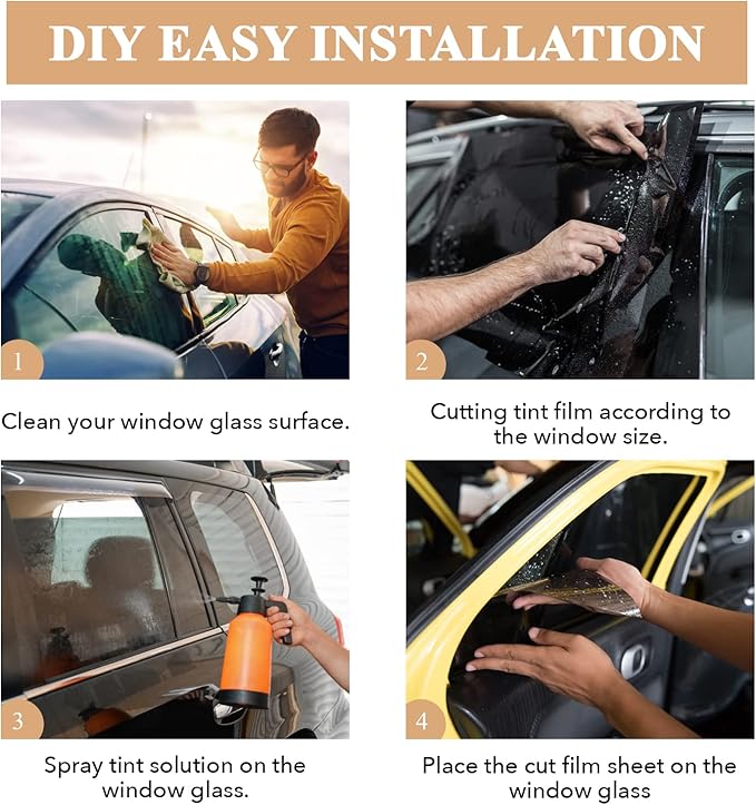 TRUE LINE Automotive Window Tint Film - 99% UV Rejection, 50% Tint, Heat Shield, Privacy - 22" Wide x 10' Long