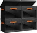Homsorout Large Storage Bins with Lids - 4 Pack Foldable Decorative Organizers with Clear Windows & Handles, Cube Storage Org