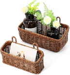 AceList Wall Hanging Basket, Boho Style Hand-Woven Hanging Storage Baskets - Set of 2, Ideal for Boho Room Decor, Kitchen, Ga