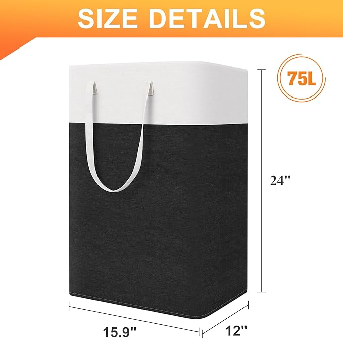 TasticTotes laundry basket 3-Pack, laundry hamper, Hamper with handles, collapsible laundry baskets, Waterproof dirty clothes