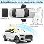 3PCS Car Window Shades Front Windshield Sun Shade Foldable Window Shade Custom Fit for 2019-2024 Audi Q5 Accessories Car Shades for Front Windows Anti-UV Rays Block Heat