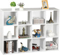 SUPER DEAL 12-Compartment Open Shelf Bookcase, 47 inch Wide Cube Storage Cabinet Wood Cubical Bookshelves Display Unit with 6