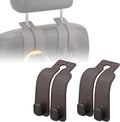 Headrest Hooks for Car - Car Seat Back Organizer Storage Hook, Auto Hooks Organizer for Handbag Purse Coat Bags, Leather Purse Holder for Car (Brown)