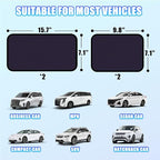 ZATOOTO Static Cling Car Sun Shade for Side Window & Windshield, 4 Pack Expandable Window Shade Sun Blocker Car Windshield Sunshade｜Reinforced Frame｜Anti-Glare｜(2 Pack, 9.84*7 in & 2 Pack, 15.7*7 in)