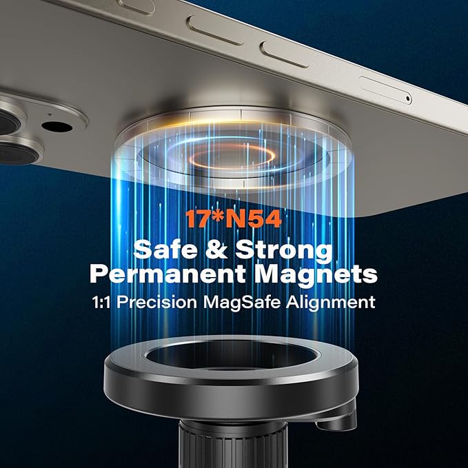 A2C Foldable Arm Gym Magnetic Phone Holder for MagSafe, Dual Magnet Fitness Phone Mount Accessory, 360° Adjustable & Hands-Free, Portable Workout Essentials for iPhone 17/16/15/14/13/12 Series