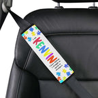 Personalized Name Autism Seat Belt Cover Autism Awareness Medical Alert Autism Seatbelt Cover for Kids Non-Verbal Autistic Special Needs Autism Car Accessories AT16