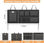 Detachable Hanging Trunk Organizer, Foldable Car Trunk Organizer Hanging for SUVs, Jeeps, Hatchbacks, Car Trunks Organiser