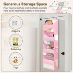 GRANNY SAYS Over the Door Organizer, 4-Shelf Behind the Door Storage with 6 Pockets, Waterproof 300D Oxford Fabric Hanging Or
