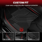 LASFIT Floor Mats for Honda HRV 2026 2025 2024 2023 Sport/LX/EX-L (Gasoline & Hybrid) & for Acura ADX 2025-2026, All Weather TPE Custom Fit HR-V Odorless Anti-Slip Floor Liner, 1st & 2nd Row, Black