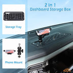 Aunginsy Center Console Dash Storage Organizer Tray with Mobile Phone Mount Compatible with Toyota Tundra/Sequoia 2022-2026, Car Dashboard Multi-Functional Phone Holder Storage Box Insert Accessories