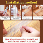12 Pcs Drawer Dividers for Clothes, 3.15" High 11.34"-19.69" Adjustable Expandable Dresser Drawer Organizer, Clear Plastic Se