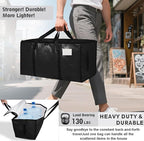 6 Pack-Extra Large Heavy Duty Moving Bags - Waterproof Storage Totes with Handles & Zippers, Foldable for College Dorm, Stora