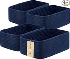 MiniArk Small Storage Baskets for Organizing | Closet Organizer Bins | Shelf Toy Basket | Woven Rope Baskets | Cube Decorativ
