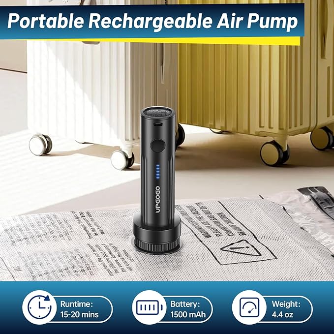UPGOGO Travel Vacuum Bags for Luggage with Portable Electric Pump,Vacuum Seal Bags for Clothing,Packing Cubes Compression,Cru