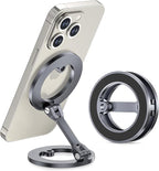 Itramax Magnetic Phone Holder for Gym,Double Ring Magnetic Gym Phone Stand,360° Adjustable Cell-Phone Mount for iPhone 17 Air 16 15 14 13 12 Pro Max,Mag/Safe Case,Metal Surfaces,Alloy Base,Golf Cart
