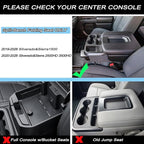 JKCOVER Center Console Organizer Tray Compatible with 2019-2026 Silverado/Sierra 1500 and 2020-2026 Silverado/Sierra 2500HD 3500HD Accessories Armrest Storage Box (Only for Split Bench Seat)