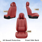 Coverado Universal Seat Covers Full Set, Universal Seat Covers for Cars, Waterproof Nappa Leather Car Seat Covers with Head P