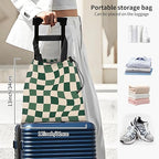 Car Trash Bag Large Hanging Can for Back of Seat, Cute Waterproof Car Garbage Bag for Vehicle, Travelling, Outdoor Cute Abstract Green Checkerboard