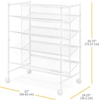 Whitmor 4-Tier Rolling Shoe Cart - Mesh & Metal - Holds up to 24 pairs of Shoes - Double Sided，4-Tier
