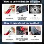Window Breaker Seatbelt Cutter, Car Window Breaker Tool, Emergency Glass Breaker and Auto Escape Tool，Car Accessories for Wom
