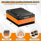 [Jumbo 38 CuFt] Truck Bed Cargo Bag, 100% Waterproof Heavy Duty Pickup Storage Bag (58"x49"x23"), Heat-Welded Seams & 3-Side Zipper, Fits Full-Size Trucks for Moving & Camping