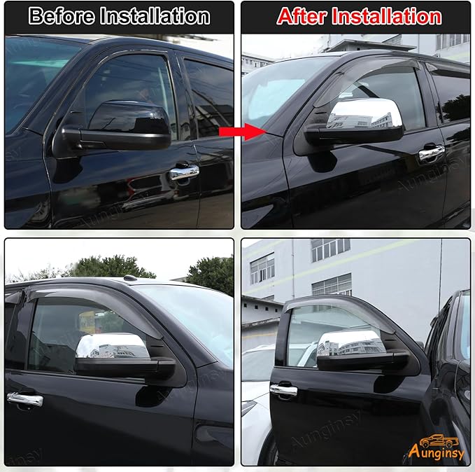 Car Door Rear View Mirror Cover Trim Compatible with Toyota Tundra 2007-2021 Sequoia 2008-2020 Exterior Rearview Mirror Housing Cap Protector Accessories, Only Fit Without Turn Signal Lights Version