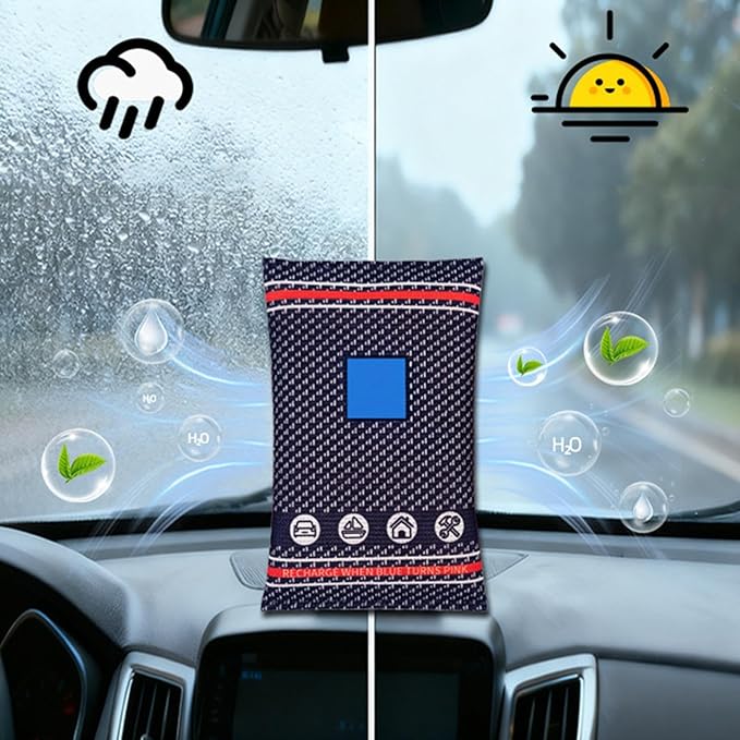 Dehumidifier Bags | Color Indicating Vehicle Humidity Pack,Reusable Leakproof Car Humidity Absorber,for Truck RV Home