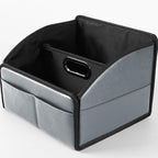 Car Storage Organizer [2025 UPDATED] Leather Car Caddy Basket for Front Seat Floor Back Seats Metal Handle 6 Compartments Adj