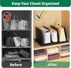 SPACEKEEPER Shelf Divider for Closet, Adjustable Purse Organizers Handbag Separators Storage Organizer Bookshelf Separator Di