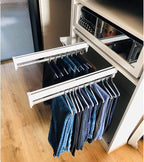 Pull Out Clothes Rail Extendable Pull Out Closet Rod - Adjustable Clothing Organizer Holder, 30-60Cm Clothes Rail for Wardrob