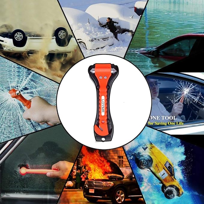 6Pcs 2-in-1 for Emergency Escape Hammer Seat Belt Cutter,Auto Car Safety Hammer with Window Glass Breaker，Escape Tool for Car