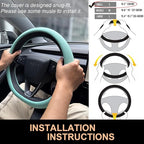 PINCTROT Nappa Leather Steering Wheel Cover for Tesla Model Y/3 Highland/Juniper, D Shaped 14 Inch Small Sized with Breathabl