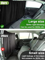 PAMASE Car Divider Curtain - Wide Car Privacy Blackout Shades with Storage Bag for Baby Nap, Removable Sedan SUV Van Sunshade Covers Screen for Car Camping Sleeping Accessories