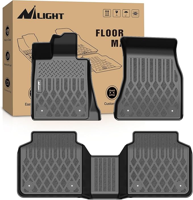 Nilight TPE Floor Mats for BMW 740i 750i M 760i xDrive (G12) 2016 2017 2018 2019 2020 2021 2022 2023 All Weather Custom Fit Heavy Duty Floor Liners
