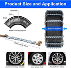 Qoosea Snow Chains for Car 10Pcs Tire Chains for SUV Manganese Steel Tire Chains Heavy Duty Universal Anti-Slip Chains for Ti