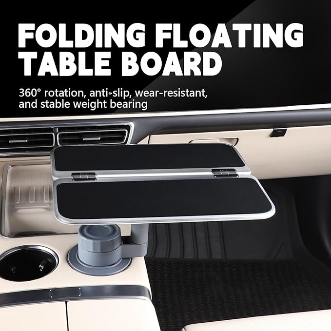 360 Rotating Folding Cup Holder Table, Steering Wheel Tray, Car & Laptop Desk - Car Accessories for Women & Men, Fit Tesla