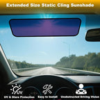 XCBYT Square Car Window Shades for Windshield & Side Windows, 2-Pack Static Cling Glare Blocker, Removable Tint, Long Size for Wider Coverage, Semi-Transparent with Strong Hold (15.75" x 7.09")