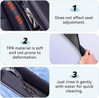 2PCS Car Seat Gap Filler, Anti-Drop Vehicle Console Crevice Blocker with 2 Storage Areas, Seat Side Seam Organizer Plug from Droping, Universal Automotive Interior Accessories(Black)