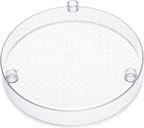 Amazon Basics Lazy Susan Turntable Organizer for Spices and Condiments, 9" Diameter, 2 Tier, Clear