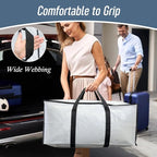 12 Pack Extra Heavy Duty Large Moving Bags with Strong Zipper & Comfortable Handles, Sturdy & Durable Clothes Storage Bags To