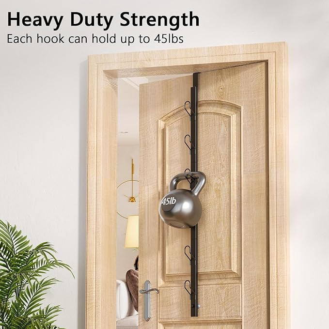TOMIR Over The Door Hooks 3 Pack, Door Coat & Bag Hanger, Over The Door Purse Organizer, Clothes Hanger, and Towel Holder, No