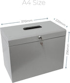 Cathedral Products A4 Steel File Box with Starter Pack of 5 Suspension Files - Grey