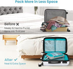 Cambond See Through Mesh Compression Packing Cubes - 4 Piece Expandable Space Saving Packing Cubes for Travel, Lightweight Tr