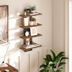 HOOBRO Floating Shelves, 15 Inch Wall Shelf Set of 2, Wall Mounted Storage Shelves 2-Tier, Hanging Bathroom Shelves, for Livi