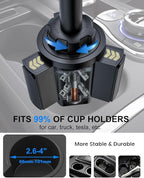 Heavy Duty Cup Holder Tablet Mount wiht Adjustment Metal Arm, iPad Cup Holder Mount for Suvs, Trucks, Compatible with iPad Pro Air Mini, iPhone, Galaxy Z Fold, 4-13" Devices