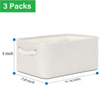Bidtakay Small Storage Bins for Shelves 3 Pack Fabric Storage Baskets for Organizing 12x8x5 Inch Closet Storage Bins Linen Co