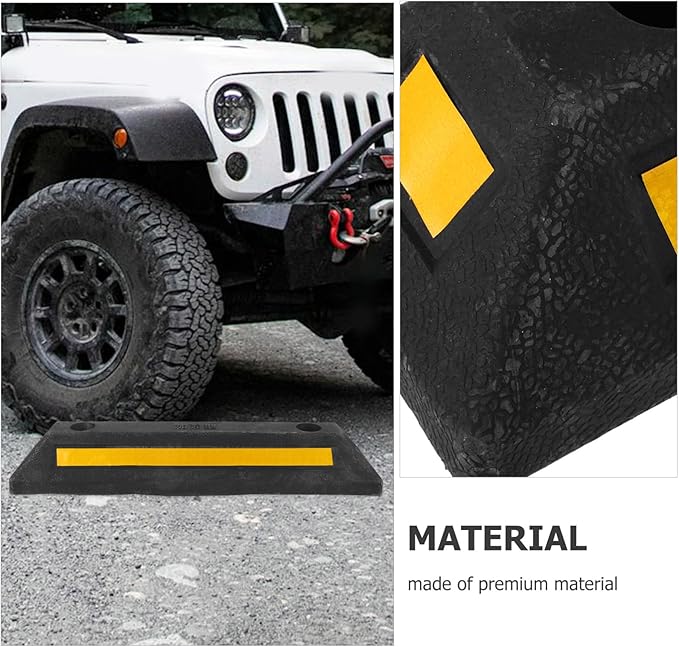 iplusmile Garage Parking Stopper Reflective Wheel Stop Aid for Vehicle Positioning Compact Design for Easy Installation Heavy-Duty Car Stopper for Spaces