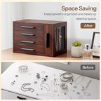 HOOBRO Jewelry Box for Women, Wooden Jewelry Organizer with Transparent Window, 4-Layer Jewelry Organizer Box, Jewelry Holder