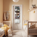 Door Hanging Storage Organizer,with 3 Bins 1 Movable Baby Diaper Caddy,1 Large capacity diaper stacking storage Organizer,10 
