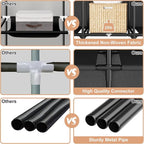 Portable Closet for Hanging Clothes, Portable Wardrobe Closet with Cover, 4 Storage Shelves, 2 Hanging Rods and 8 Side Pocket